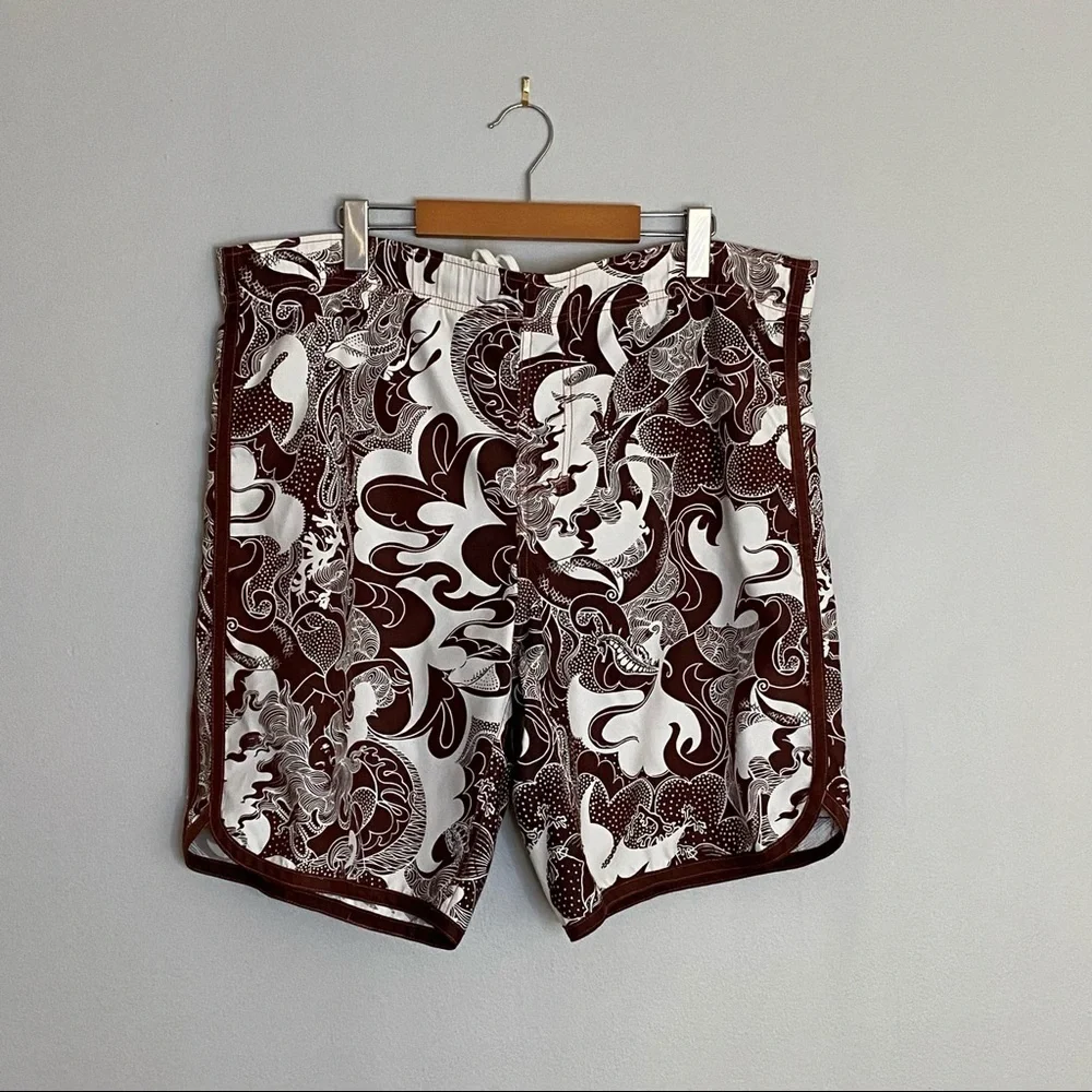 American Eagle Men's Brown Printed Trunks